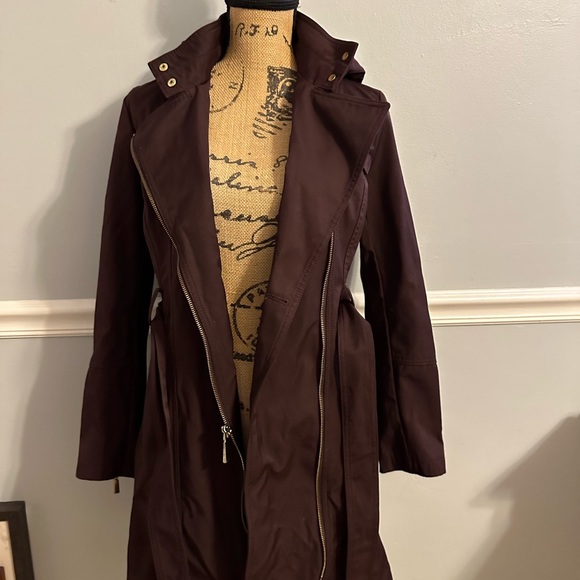 Vince Camaro Dark Purple Trench Coat Small - Picture 5 of 11